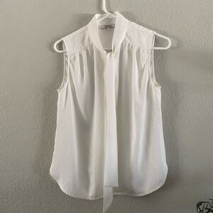 Badgley Mischka White Sleeveless Top Blouse Sz 4